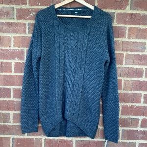 Massimo Mens Medium Cable Knit Fishermens Sweater Gray NWT Pullover Tunic